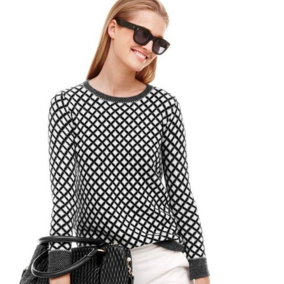 J.Crew Collection Cashmere Diamond Sweater | Size Medium - Picture 2 of 9